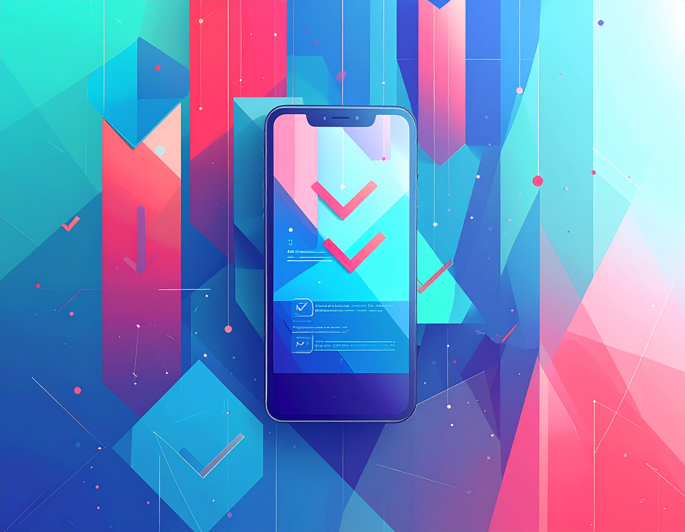 Handy mit Pfeilen nach unten.