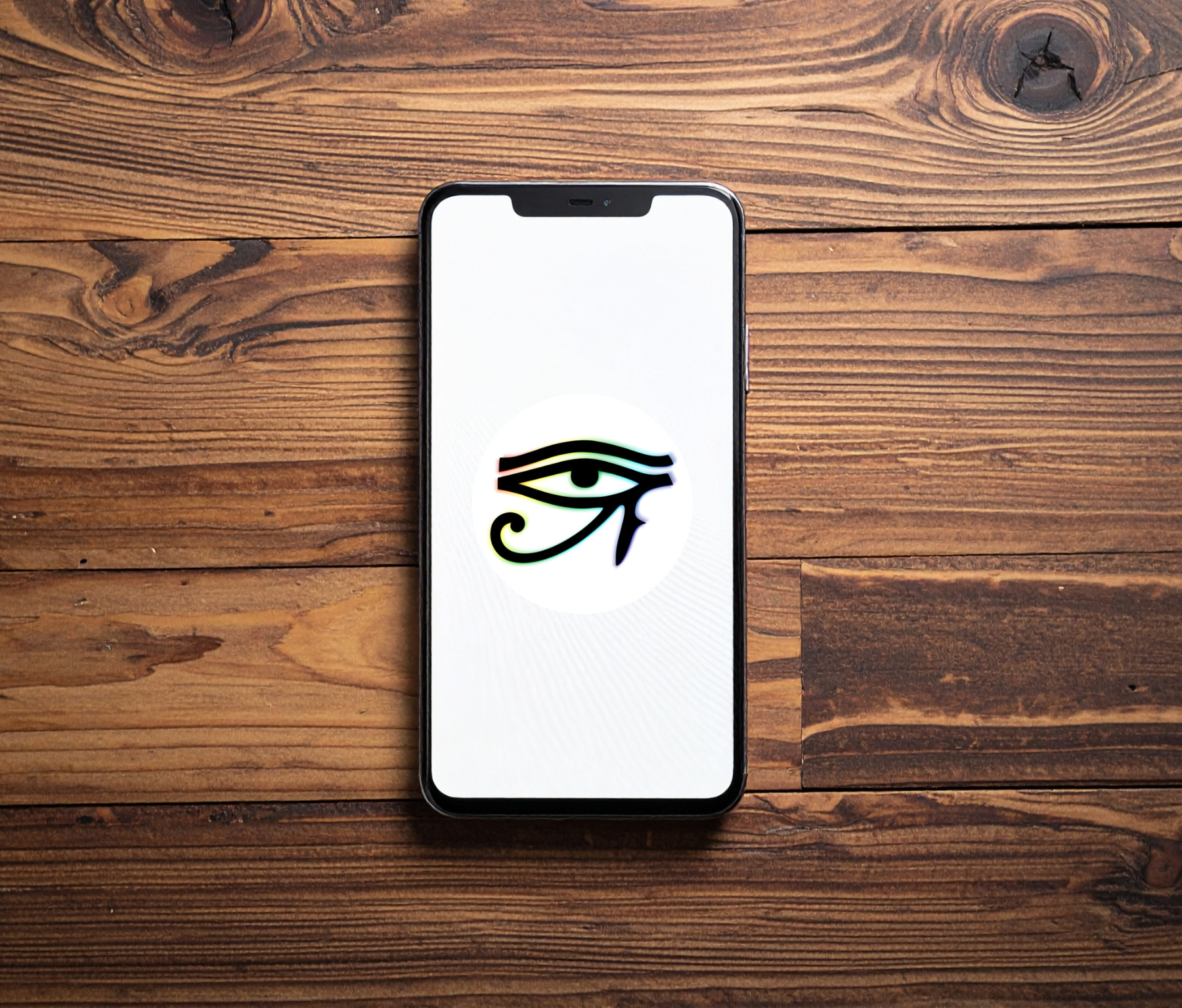 Handy mit crDroid Logo.